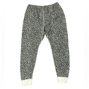 Leopard Fruit of the loom cute animal print waffle knit joggers